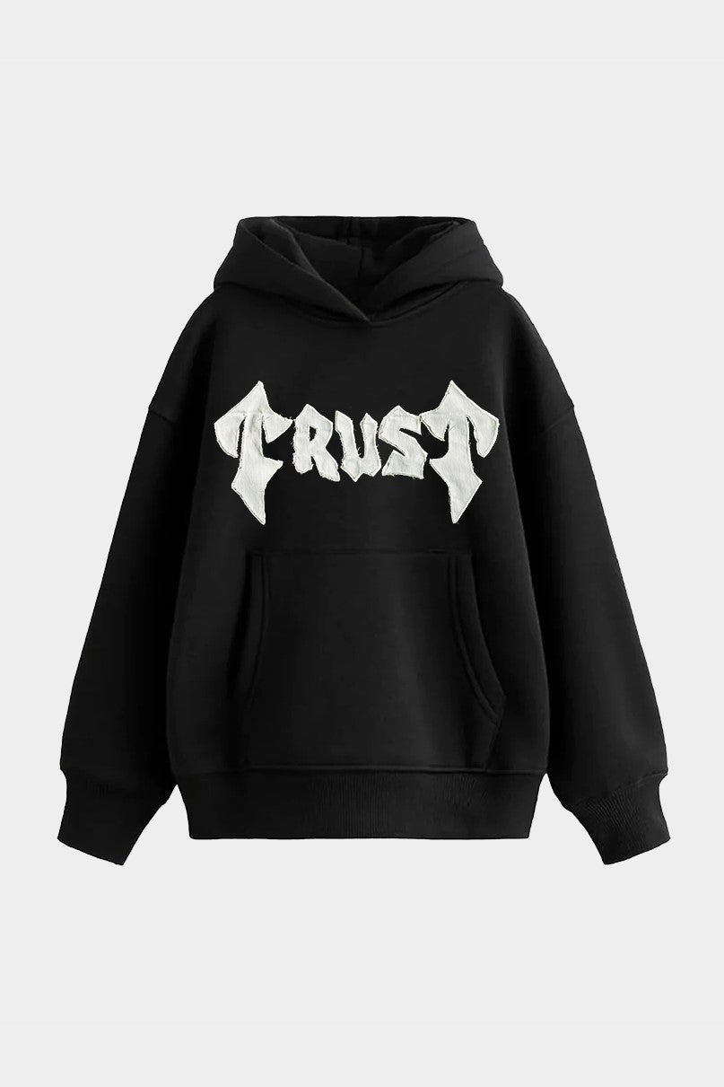 TRUST PATCHWORK OVERSIZED HOODIE